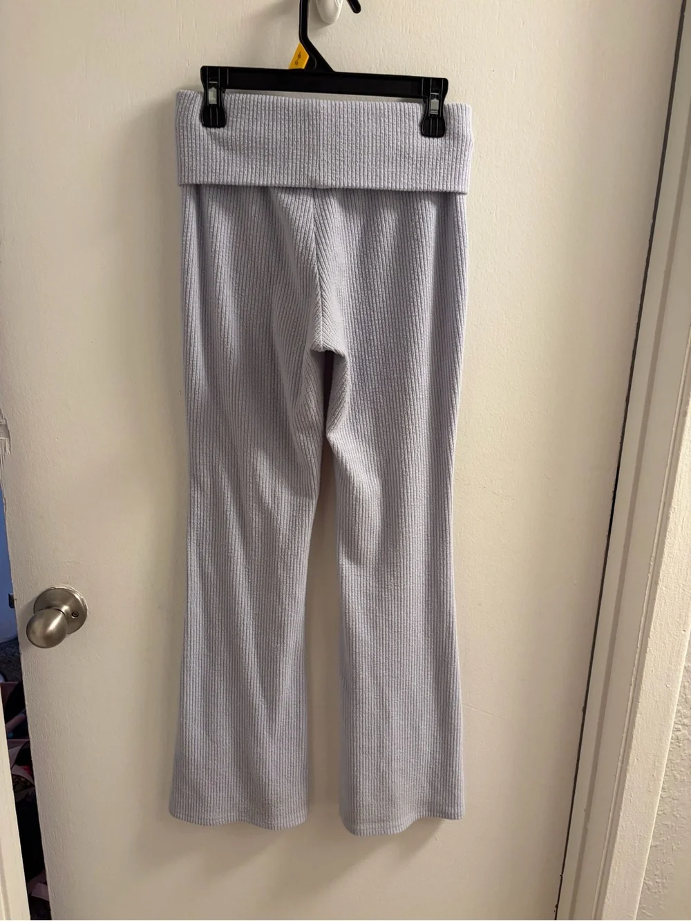 Old Navy Girls XL 14-16 Purple Ribbed Foldover Flare Yoga Pants Leggings